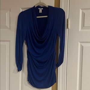 Cache Royal Blue Draped Top